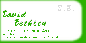 david bethlen business card