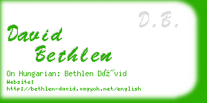david bethlen business card